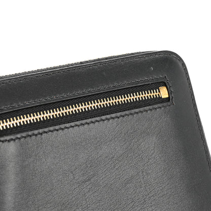 Loewe Calfskin Compact Knot Zip Around Wallet Black Bright Orange 9 of 9