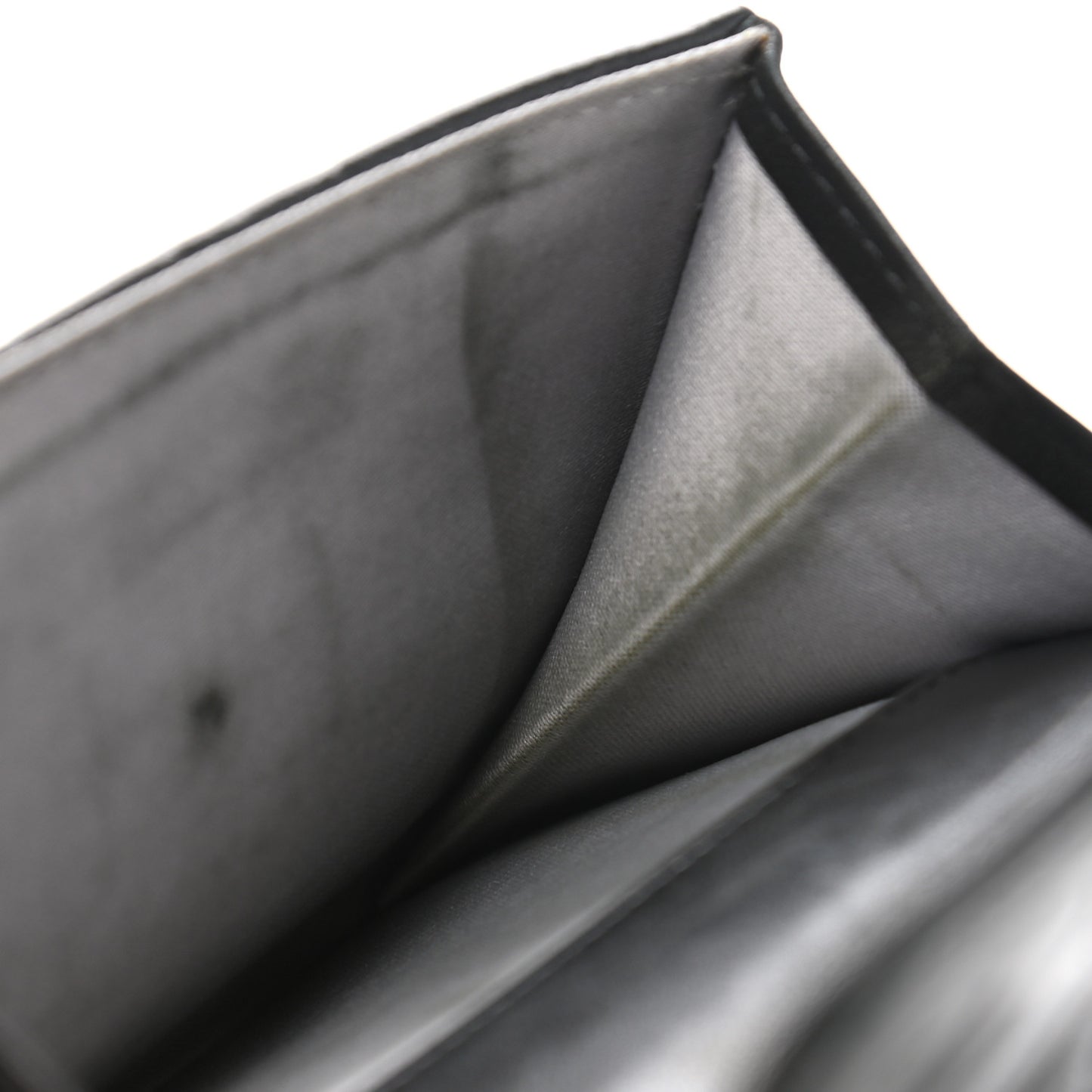 Lambskin Embossed Camellia French Wallet Black