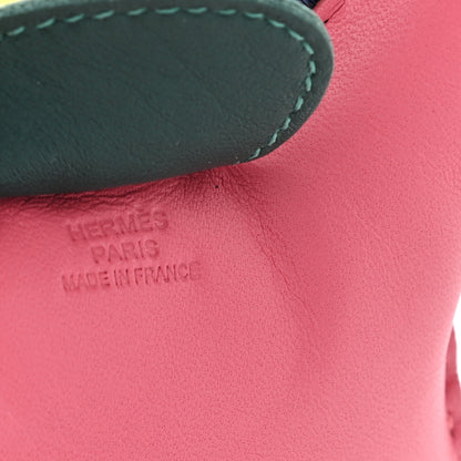 Hermes Milo Lambskin Horse Hair Grigri Rodeo Horse Bag Charm MM Rose Azalee Malachite Lime 3 of 4