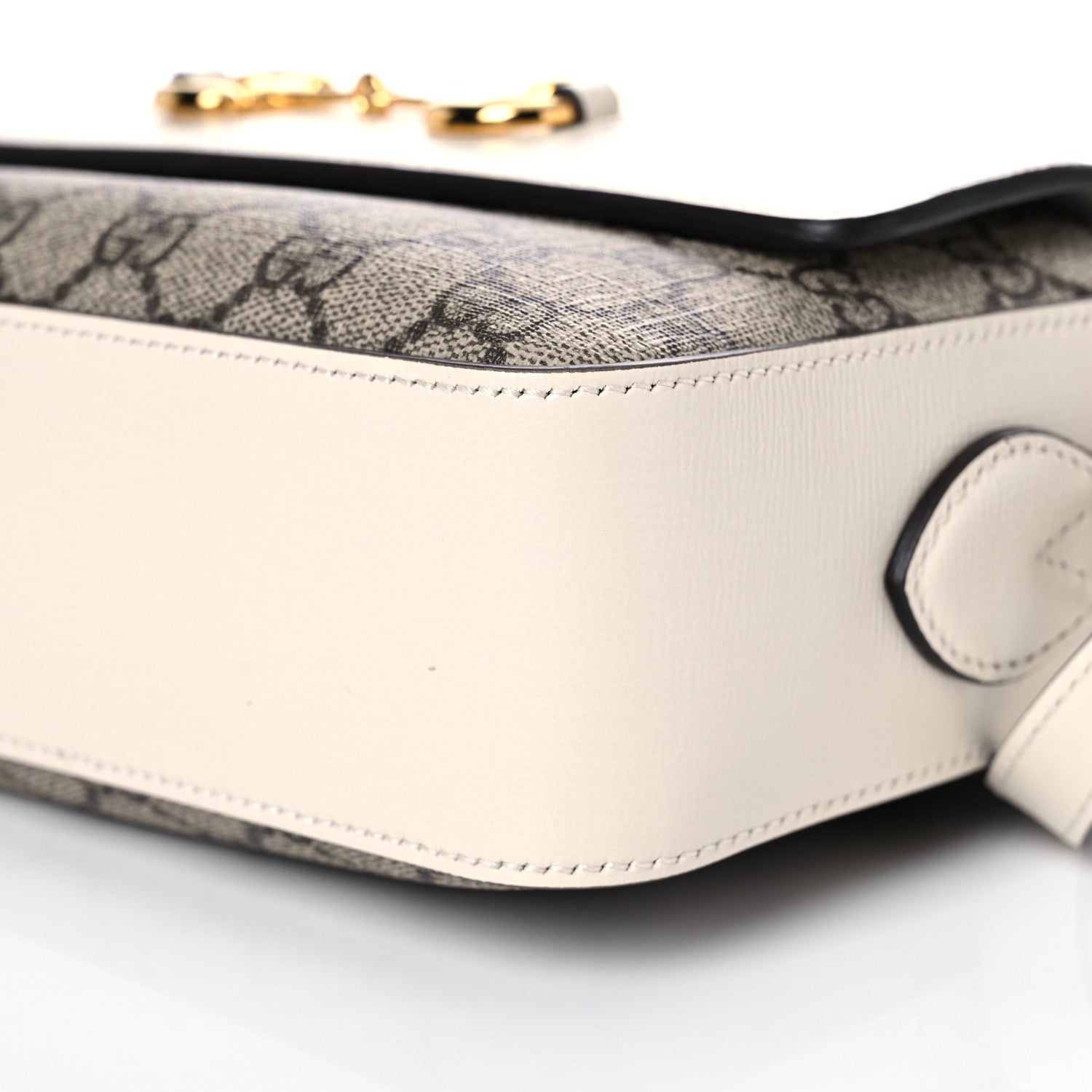 Gucci GG Supreme Monogram Small Horsebit 1955 Shoulder Bag Beige Mystic White 9 of 11