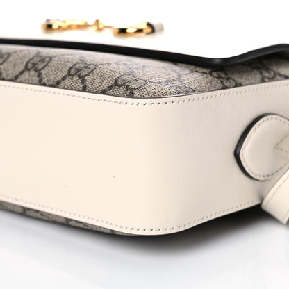 Gucci GG Supreme Monogram Small Horsebit 1955 Shoulder Bag Beige Mystic White 9 of 11