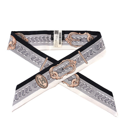 Hermes Silk Bride De Cour Twilly Black White Or Rose 1 of 3