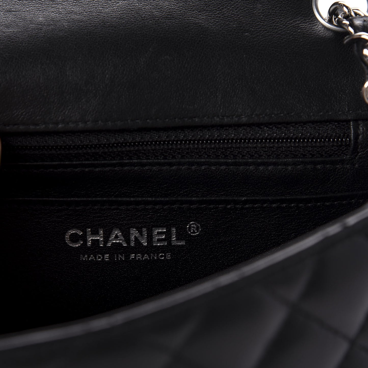 Lambskin Quilted Mini Square Flap Black