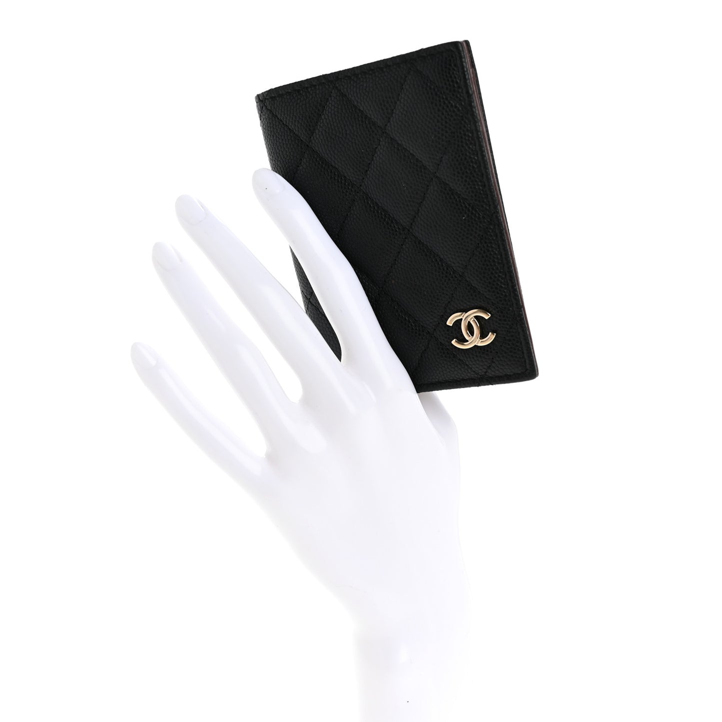 Caviar Quilted Card Holder Wallet Black