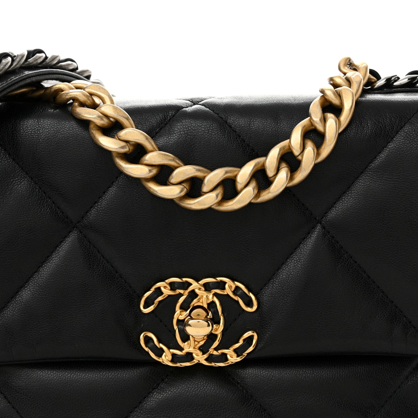 Lambskin Quilted Medium Chanel 19 Flap Black