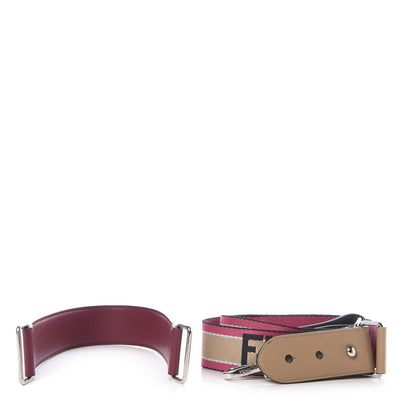 Fendi Woven Twill Calfskin FF Strap You Magenta Amido Multicolor 2 of 5