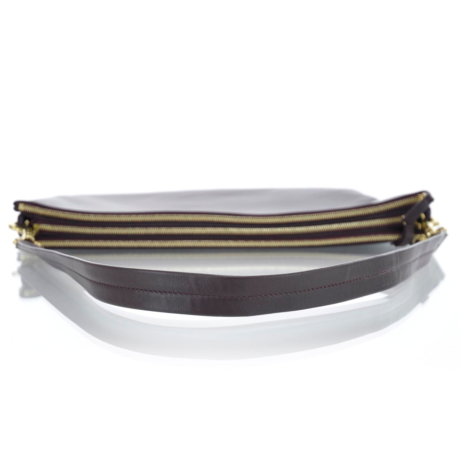 Celine Lambskin Soft Trio Zipped Bag Bordeaux 4 of 10
