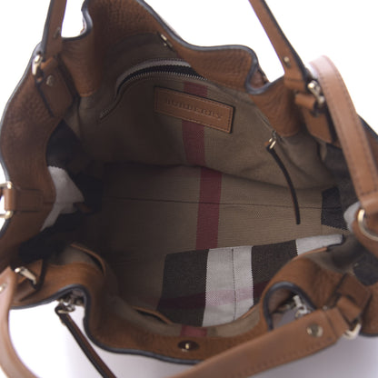 Burberry Grainy Calfskin House Check Small Maidstone Saddle Brown 5 of 10