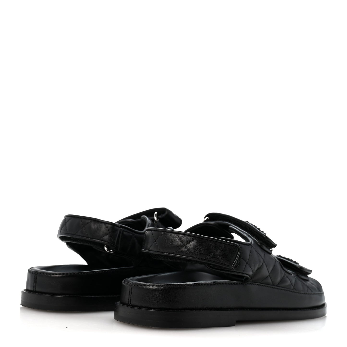 Lambskin Velcro Dad Sandals 37 So Black