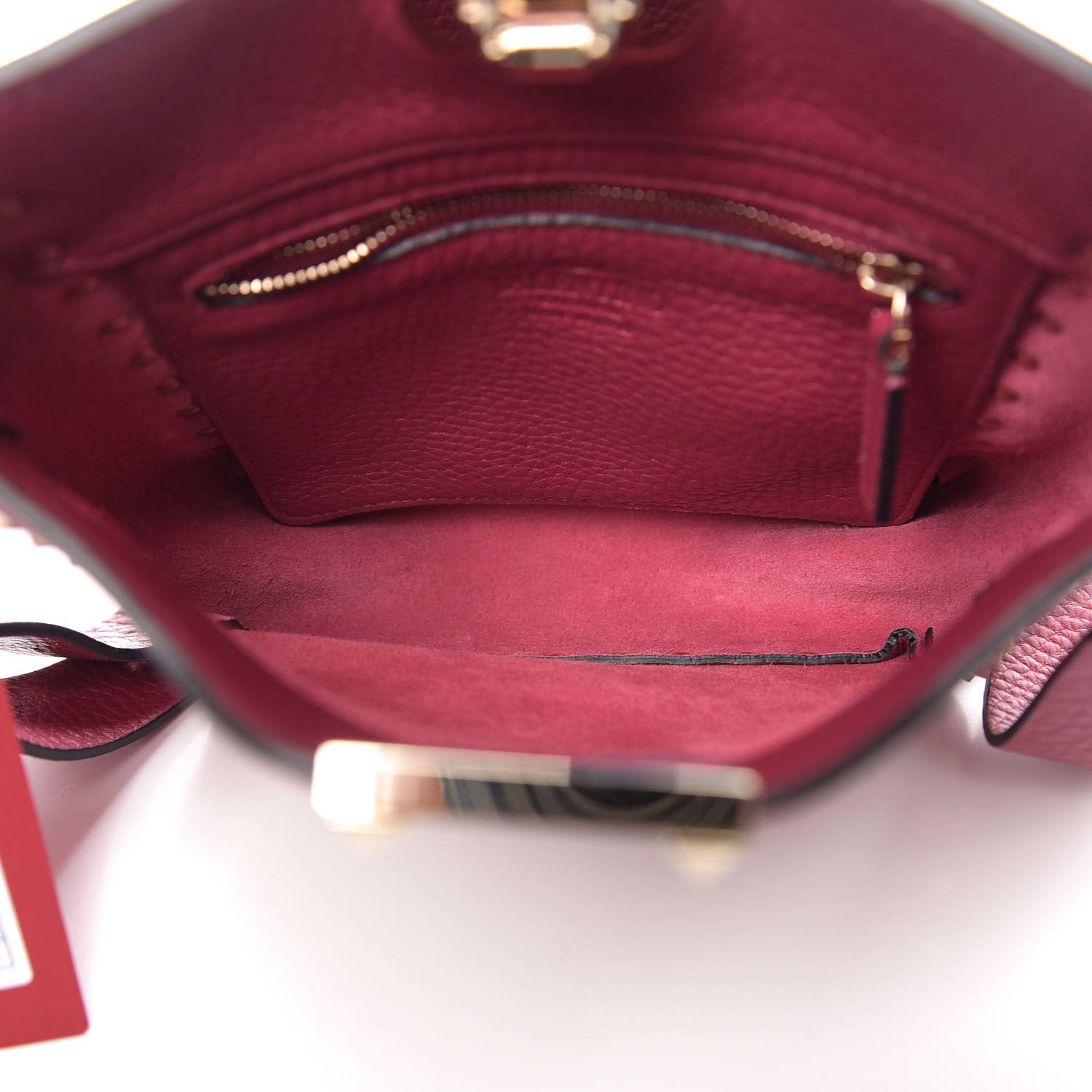 Valentino Garavani Pebbled Calfskin Mini Rockstud Flip-Lock Messenger Bag Raspberry 4 of 8
