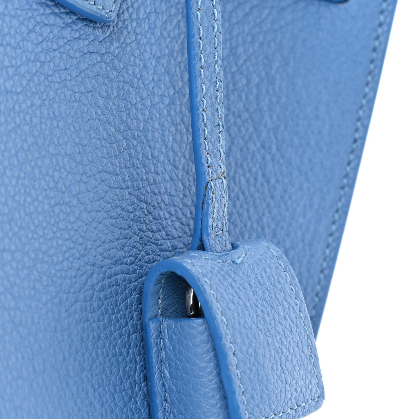 Grained Calfskin Baby Sac De Jour Blue Clair