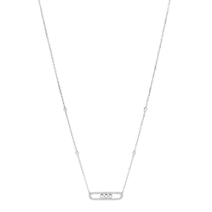 Messika 18K White Gold Diamond Baby Move Pave Necklace 1 of 8