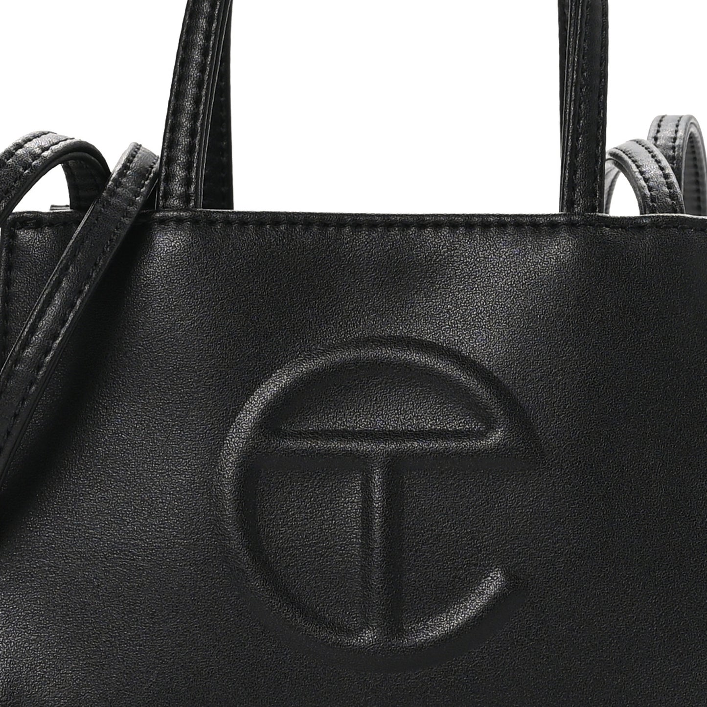 Vegan Leather Small Shopping Bag Black
