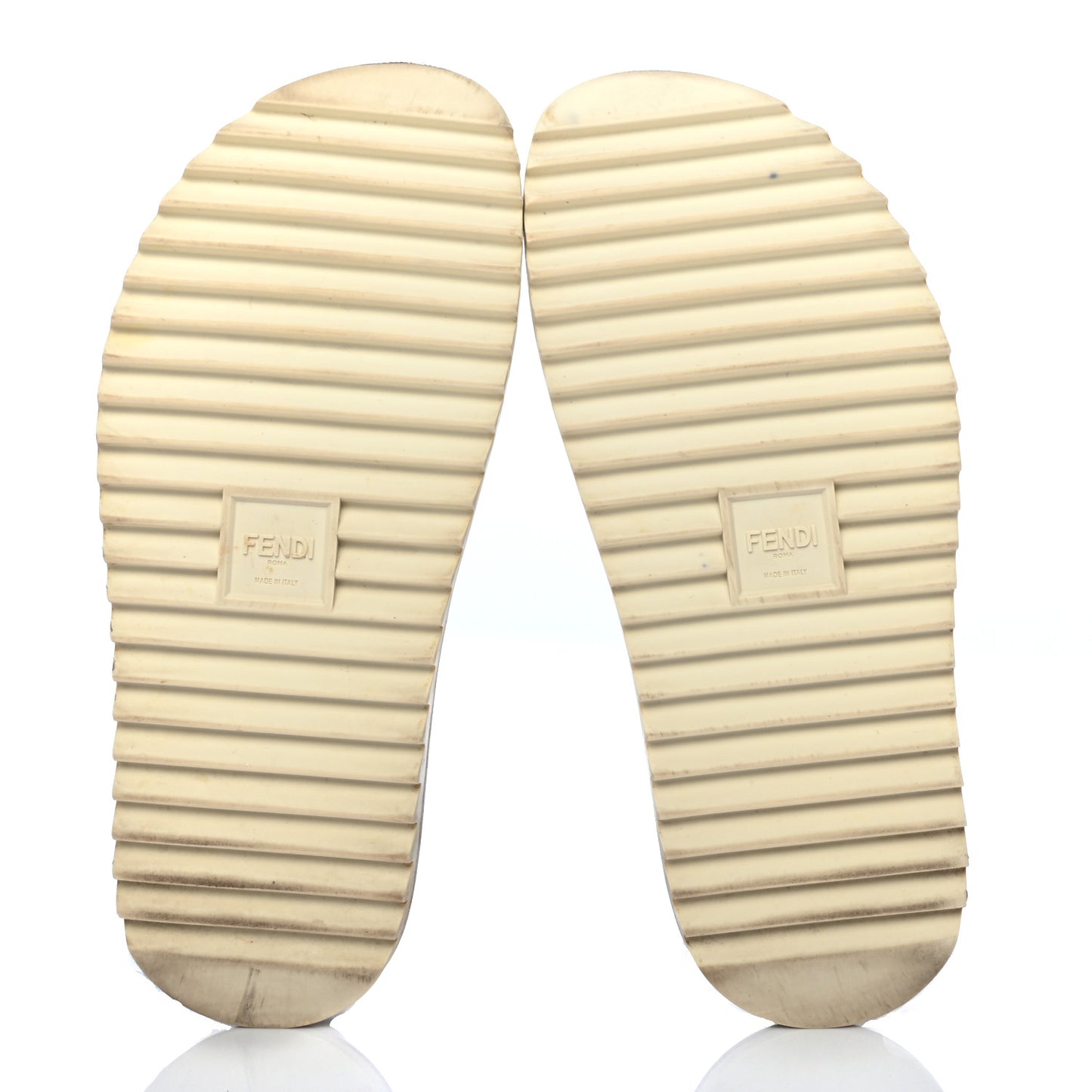 Rubber Raised Logo Slide Sandals 8 Panna