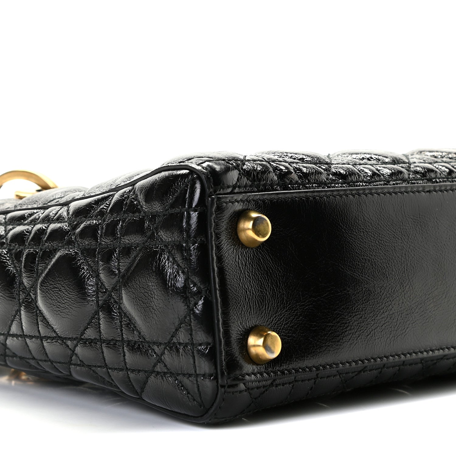 Christian Dior Crinkled Patent Cannage Small Lucky Badges My Lady Dior Black 5 of 12