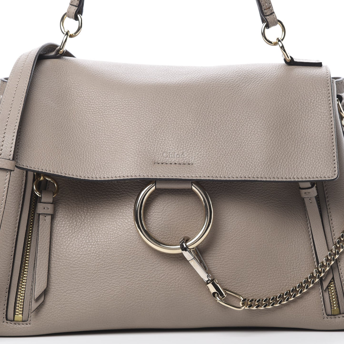 Calfskin Medium Faye Day Shoulder Bag Motty Grey