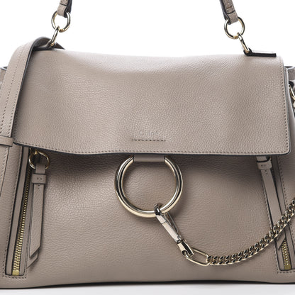 Chloe Calfskin Medium Faye Day Shoulder Bag Motty Grey 8 of 15