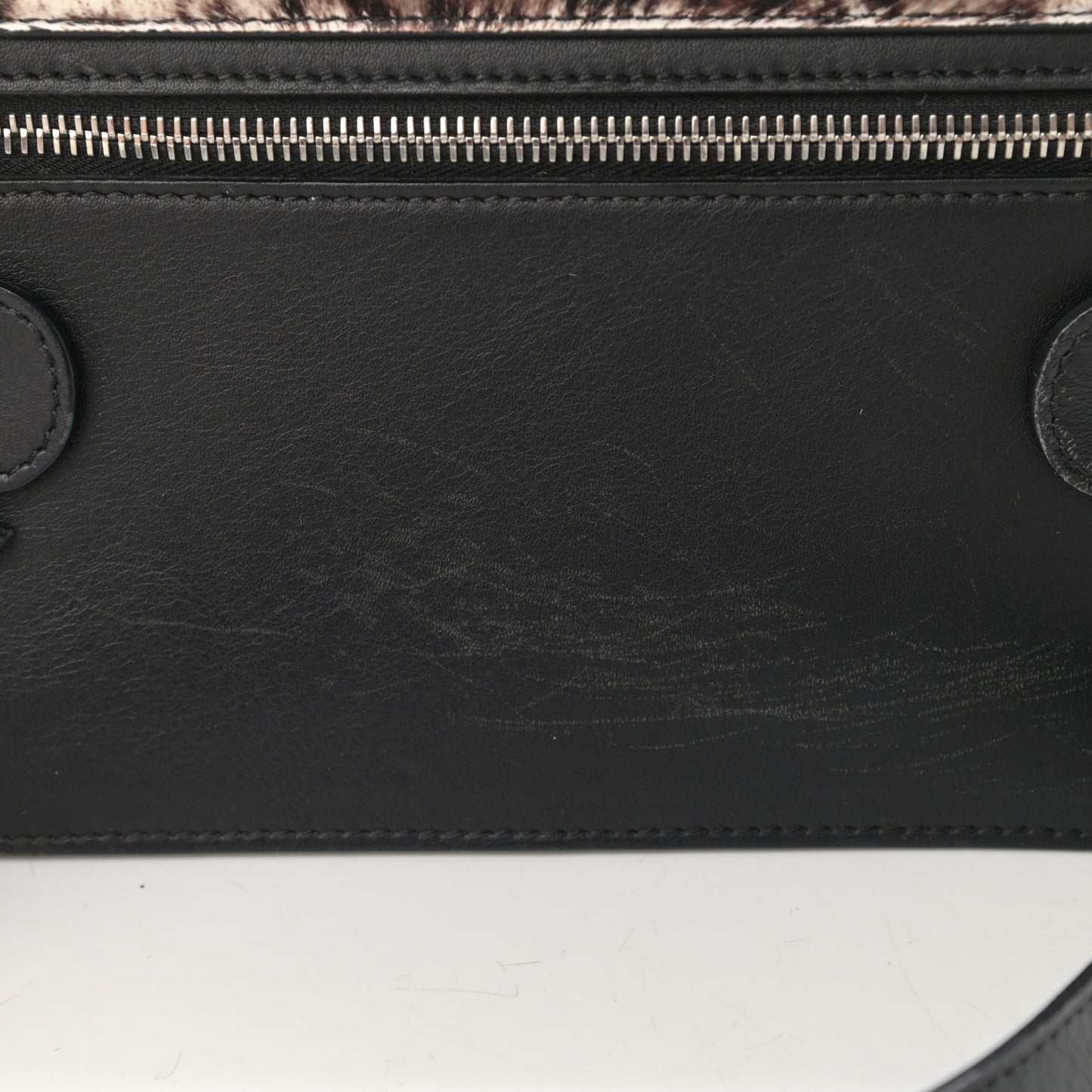 Calf Hair Leopard Print Mini PS11 Classic Shoulder Bag Black