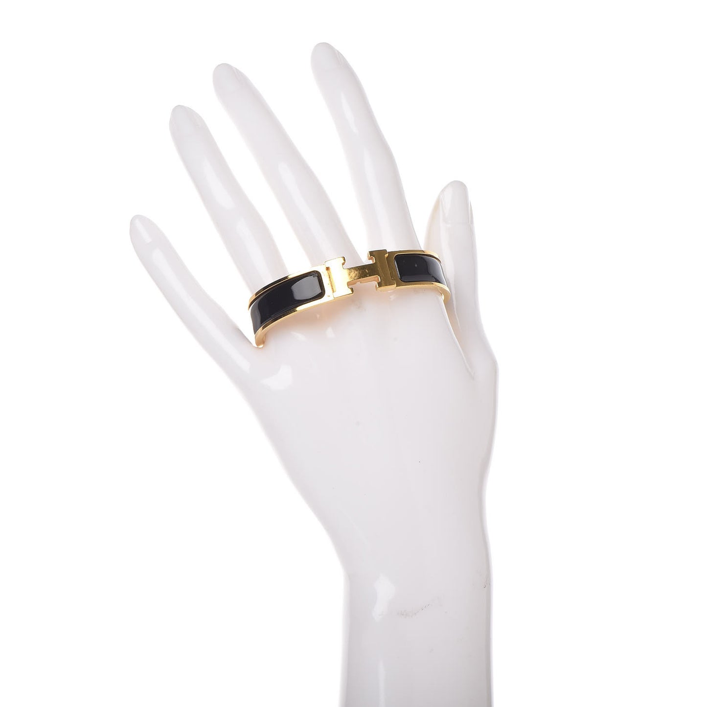 Enamel Narrow Clic Clac H Bracelet GM Black