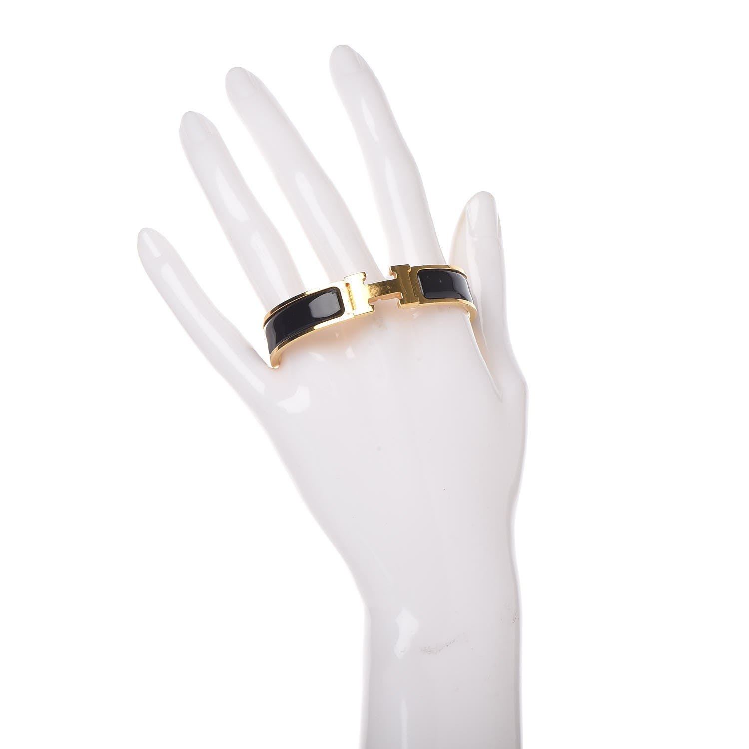 Hermes Enamel Narrow Clic Clac H Bracelet GM Black 2 of 5