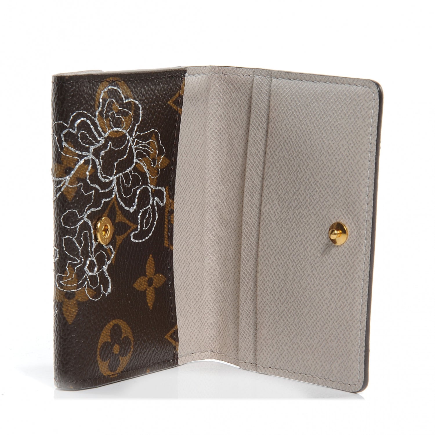 Louis Vuitton Monogram Dentelle Ludlow Wallet Silver 5 of 7