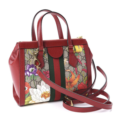 Gucci GG Supreme Monogram Flora Web Small Ophidia Tote Bag Red 3 of 10