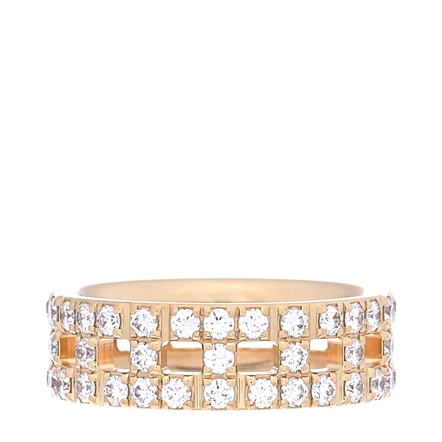 Tiffany 18K Yellow Gold Diamond T True Wide Ring 49 4.75 1 of 6