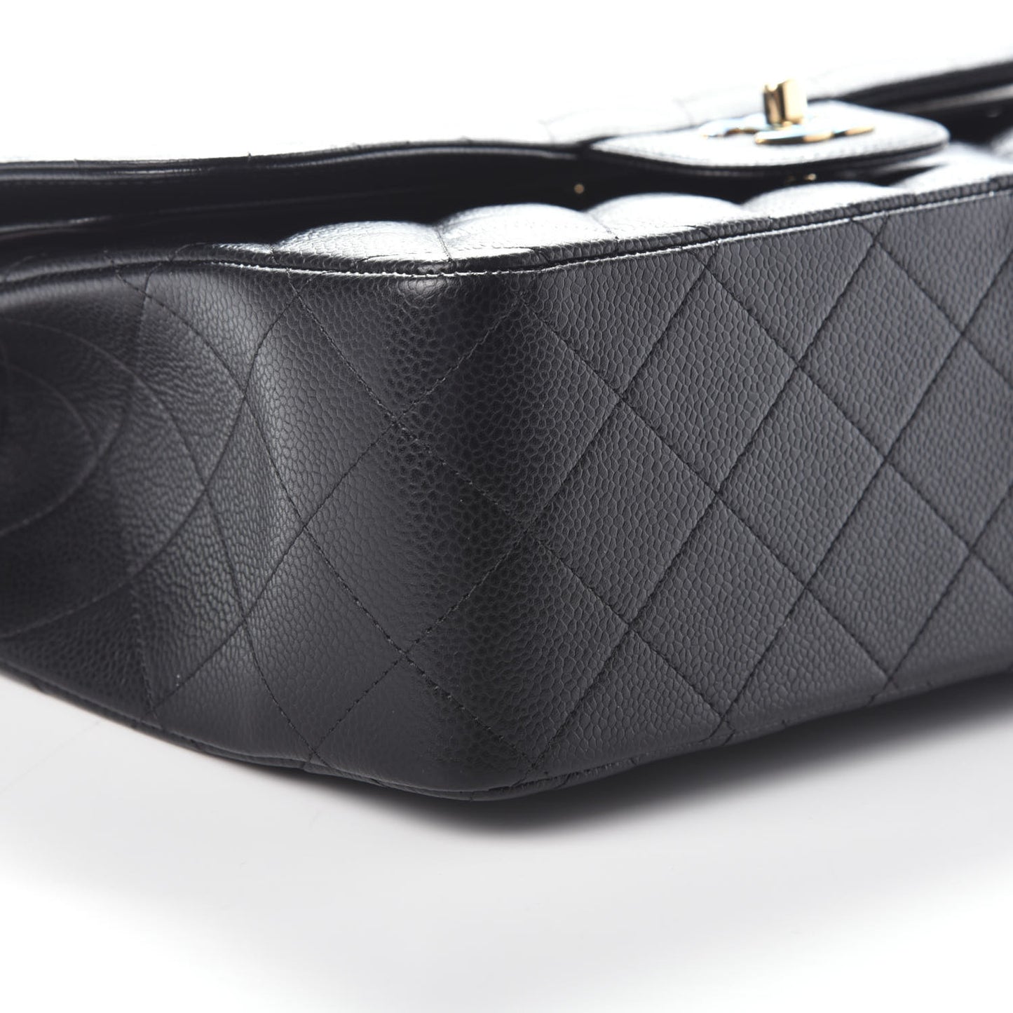 Caviar Quilted Jumbo Double Flap Black