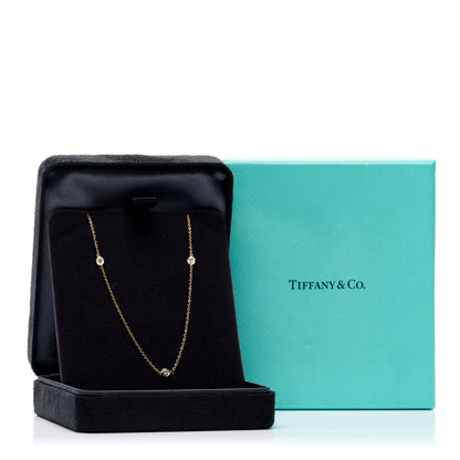 Tiffany 18K Yellow Gold Elsa Peretti Diamonds by the Yard 3 Station Necklace 5 of 5