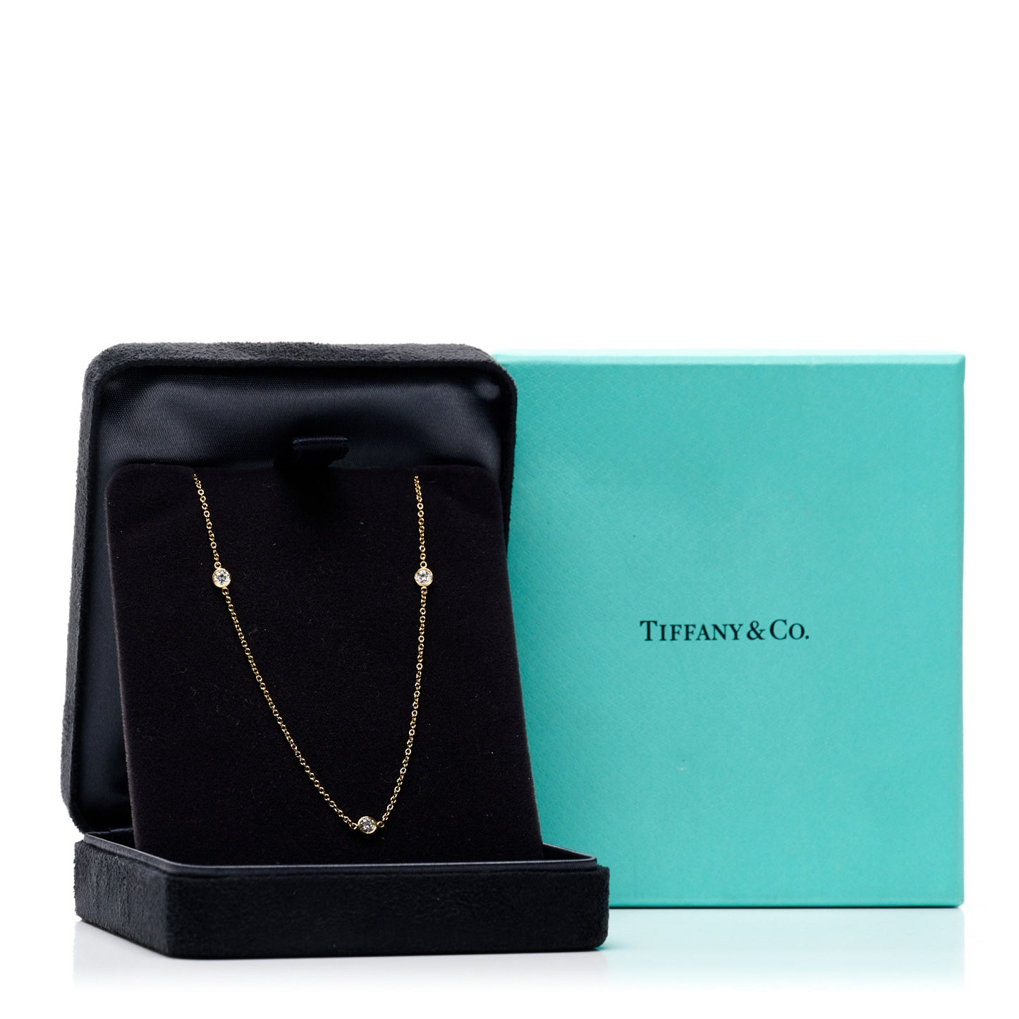 18K Yellow Gold Elsa Peretti Diamonds by the Yard 3 Station Necklace