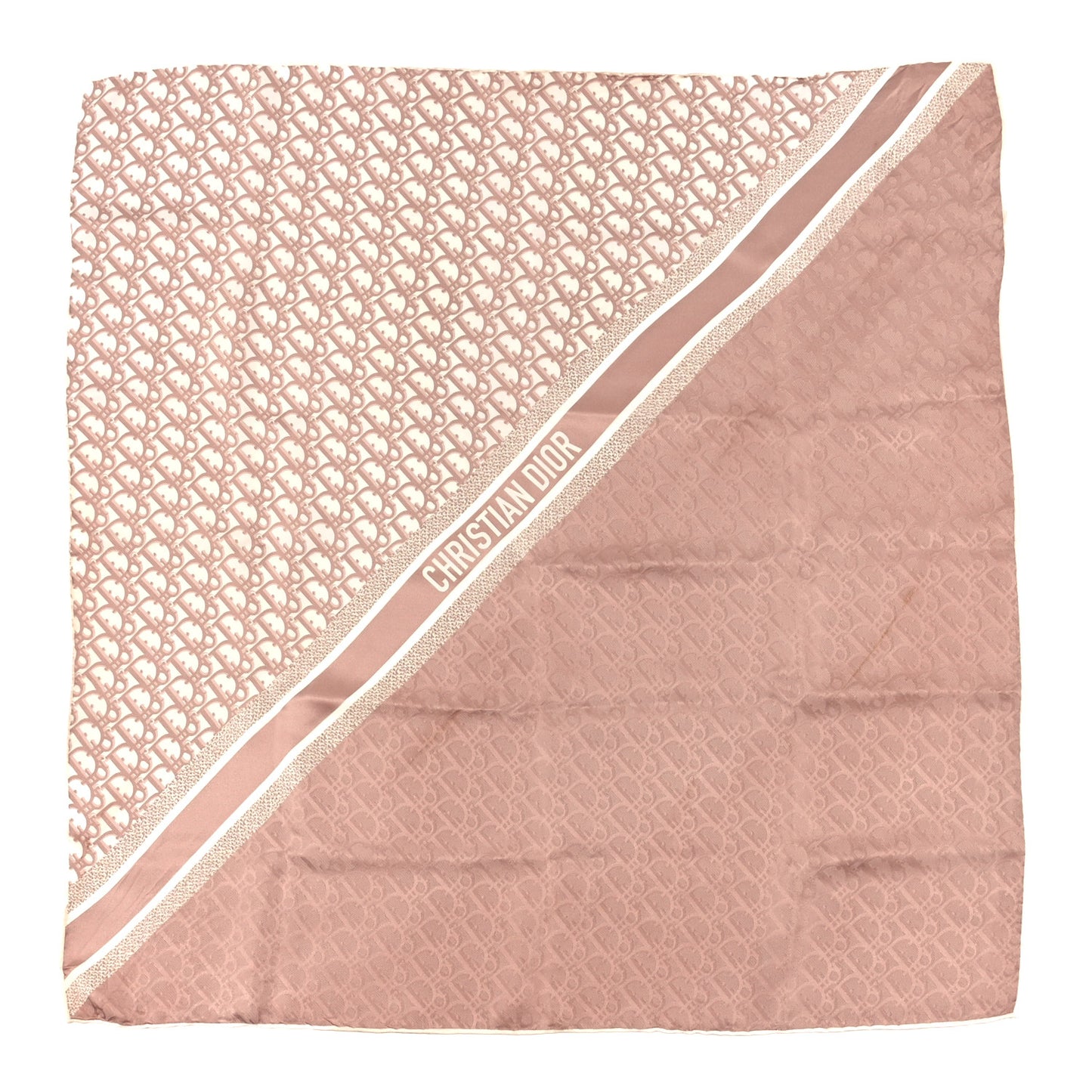 Silk Oblique Scarf Rose