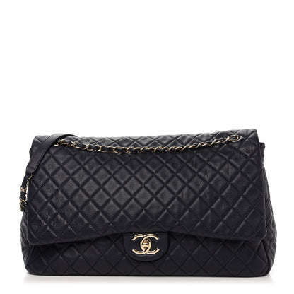 Chanel Calfskin Quilted XXL Travel Flap Bag Navy 1 of 10