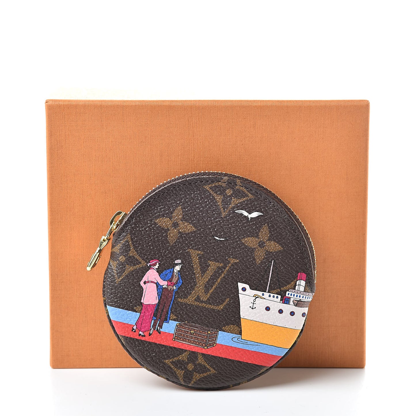 Monogram 2016 Christmas Animation Round Coin Purse Rouge