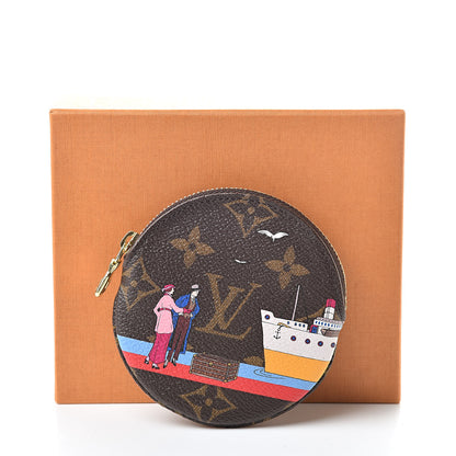 Louis Vuitton Monogram 2016 Christmas Animation Round Coin Purse Rouge 8 of 8