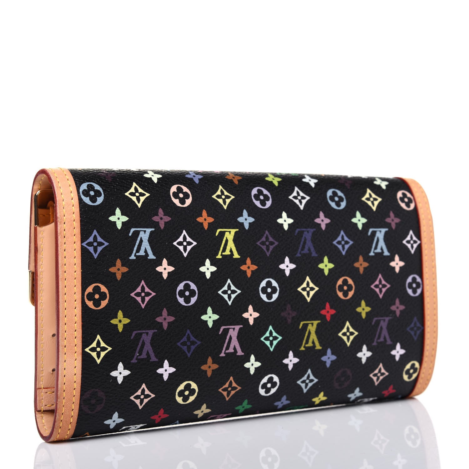 Louis Vuitton Monogram Multicolor Porte Tresor International Wallet Black 3 of 15
