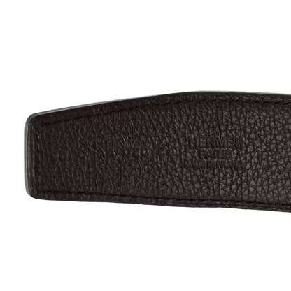 Hermes Box Togo 32mm H Belt 90 36 Black Chocolate 8 of 10