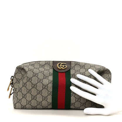 Gucci GG Supreme Monogram Web Ophidia Toiletry Case Beige 2 of 11