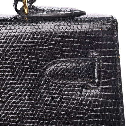 Hermes Lizard Kelly Sellier 32 Black 22 of 35
