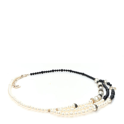 Chanel Pearl Crystal Bead Divine Higness Belt White Black 1 of 3