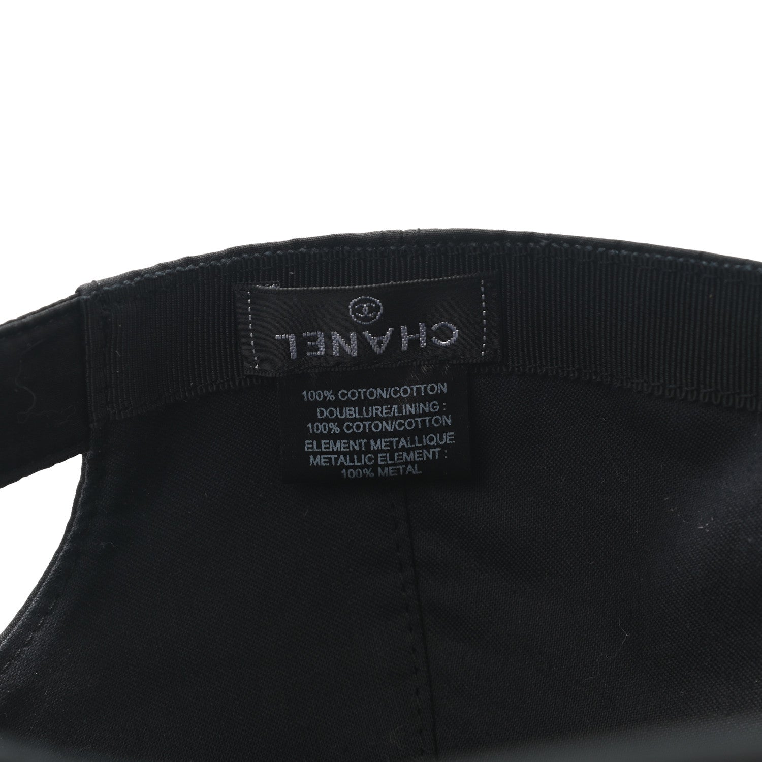 Chanel Cotton CC Cap Hat Black 7 of 7