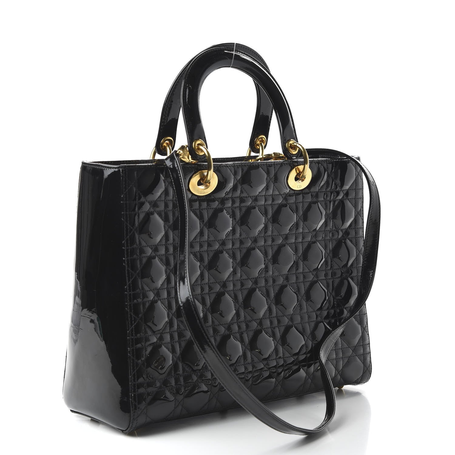 Christian Dior Patent Cannage Large Lady Dior Black 4 of 10