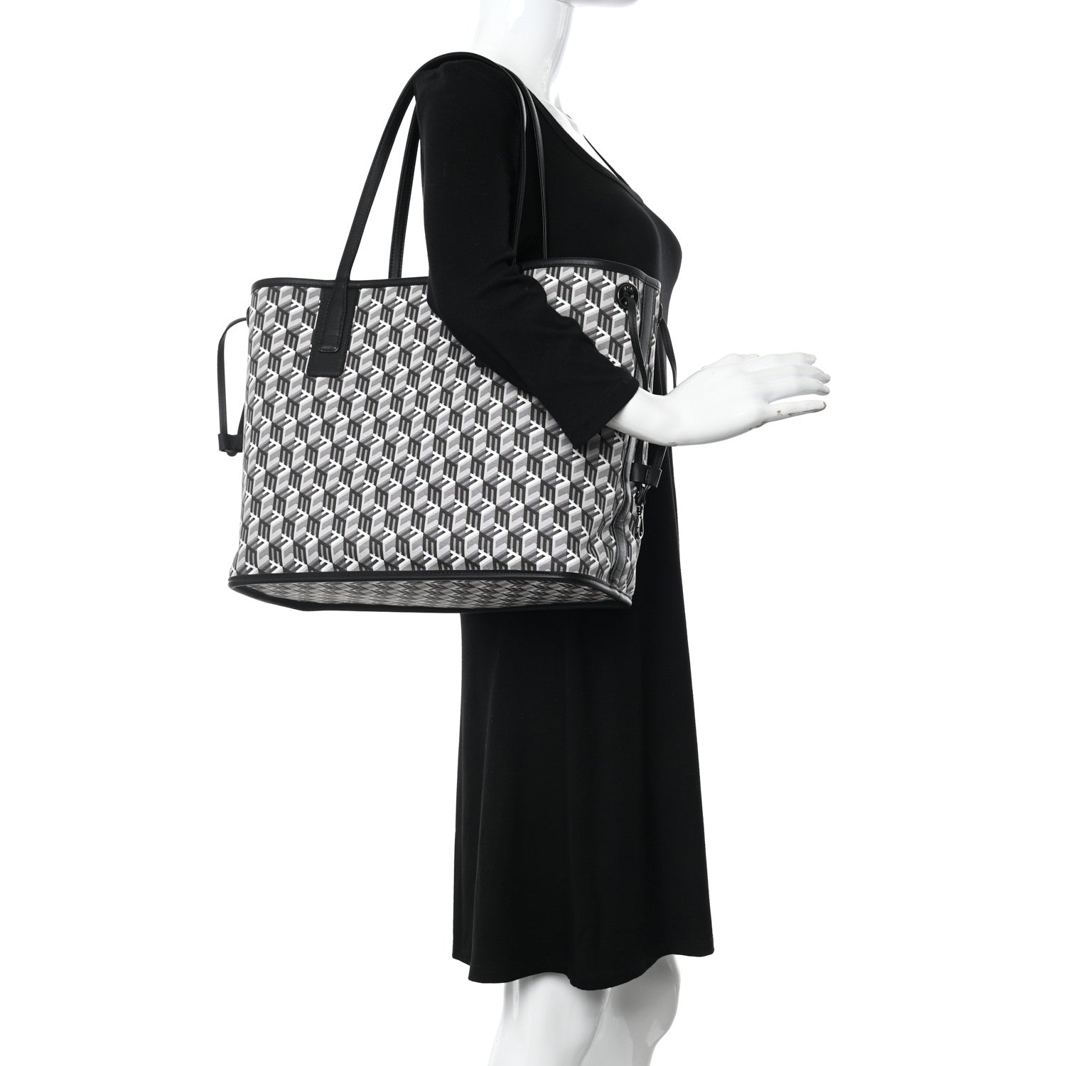 MCM Visetos Medium Liz Reversible Shopper Tote Black 2 of 19