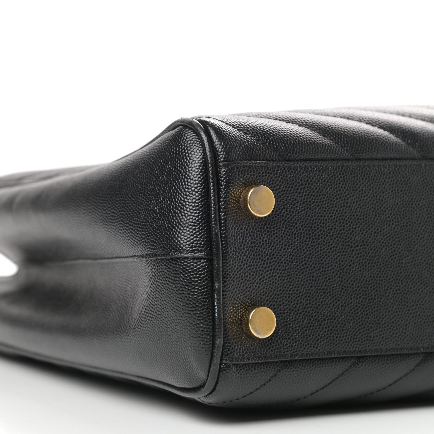 Saint Laurent Grain De Poudre Matelasse Chevron Monogram Shopping Bag Black 8 of 10