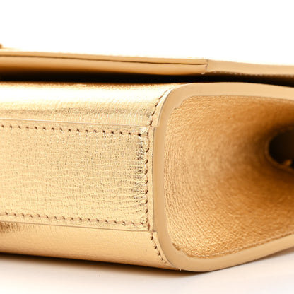 Saint Laurent Metallic Calfskin Small Classic Monogram Kate Tassel Satchel Gold 10 of 10