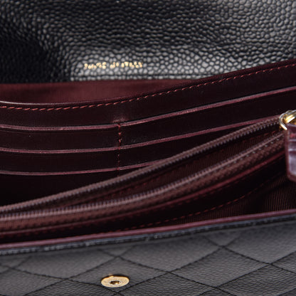 Chanel Caviar Quilted Large Gusset Flap Wallet Black 9 of 13