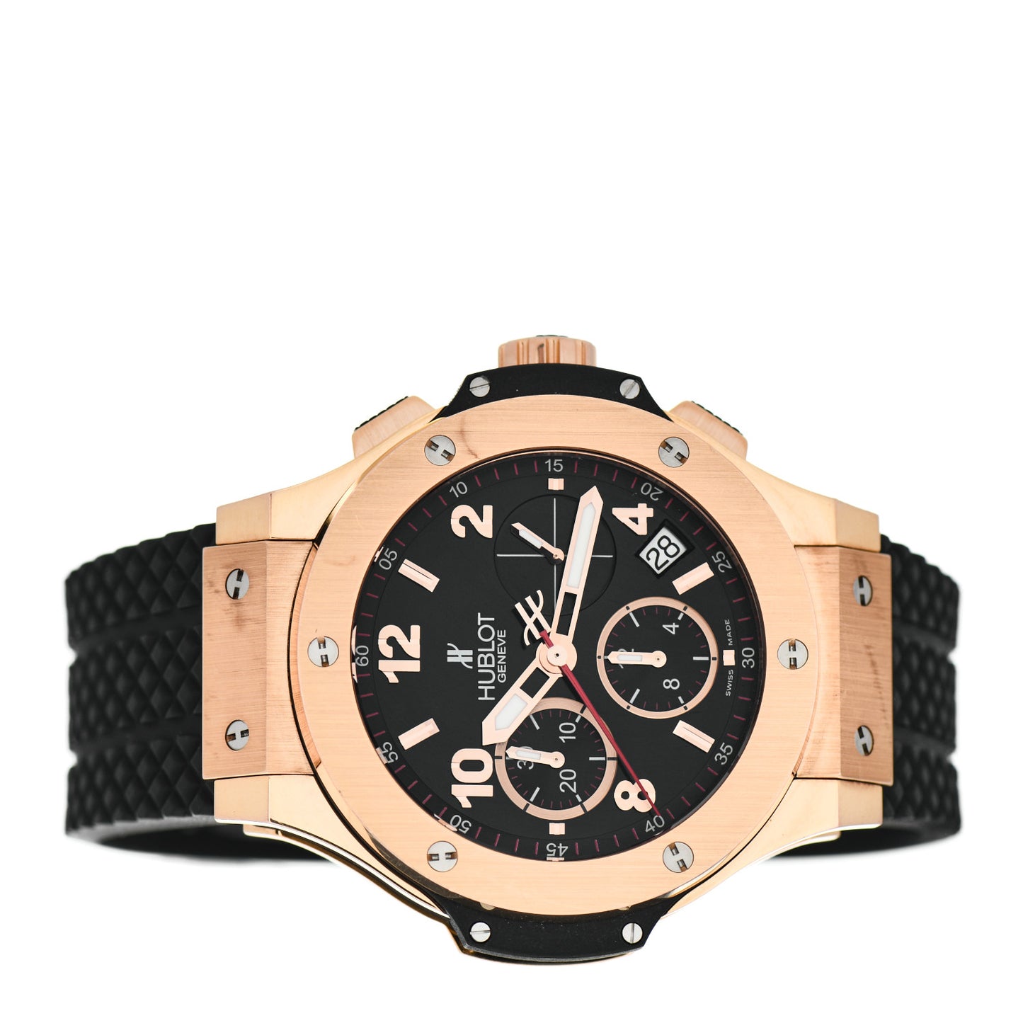 18K Rose Gold Rubber 44mm Big Bang Automatic Watch Black 301.PX.130.RX