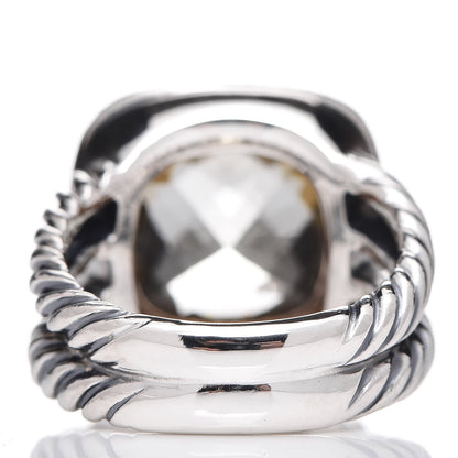 David Yurman Sterling Silver Diamond Prasiolite 11mm Albion Ring 49 5 4 of 6