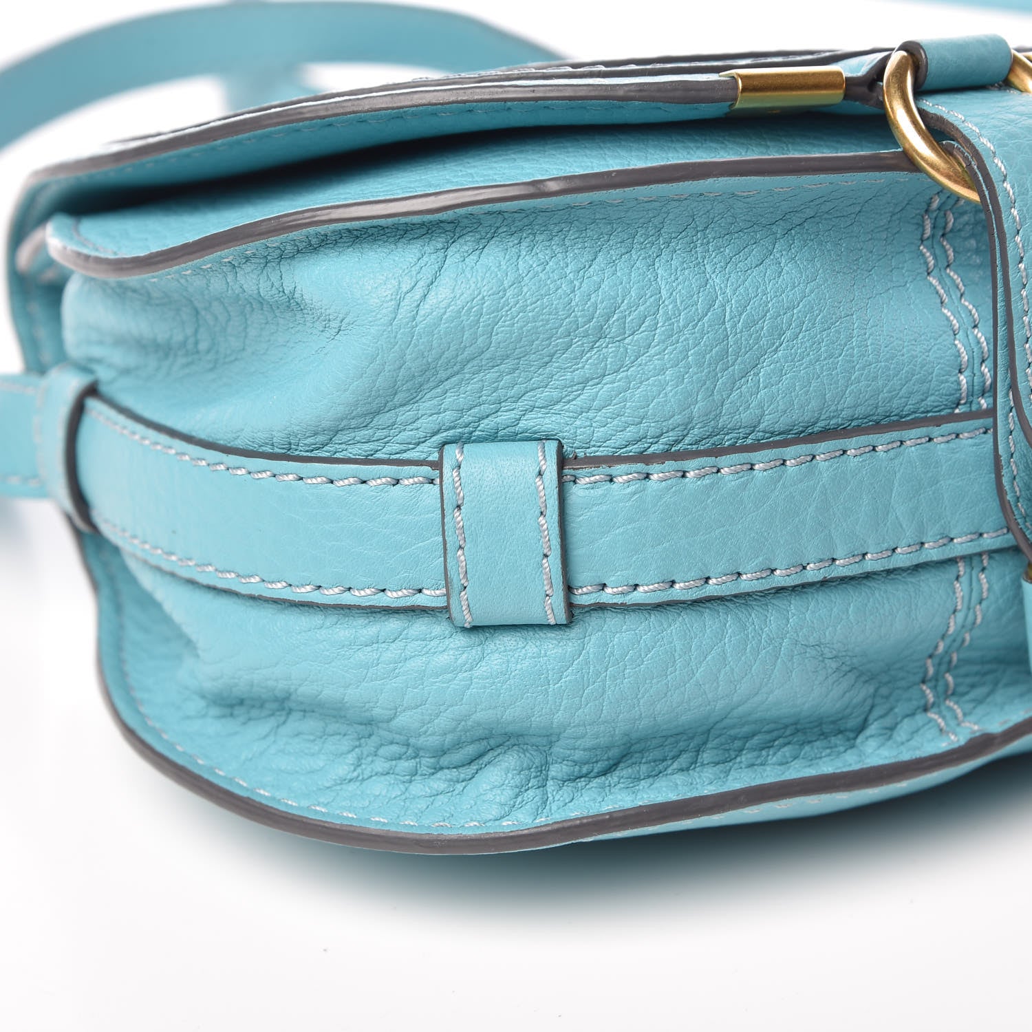 Chloe Calfskin Mini Marcie Round Crossbody Bag Blue 8 of 9