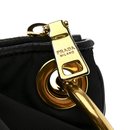 Prada Tessuto Nylon Soft Calfskin Shoulder Bag Black 12 of 13