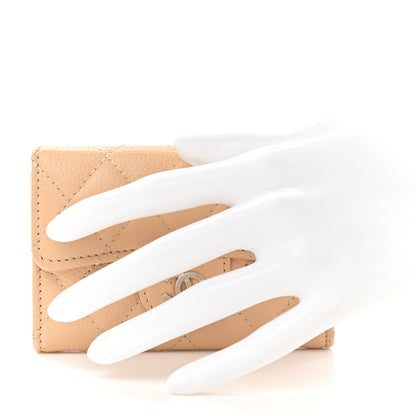 Chanel Caviar Quilted Flap Card Holder Wallet Light Beige 2 of 11